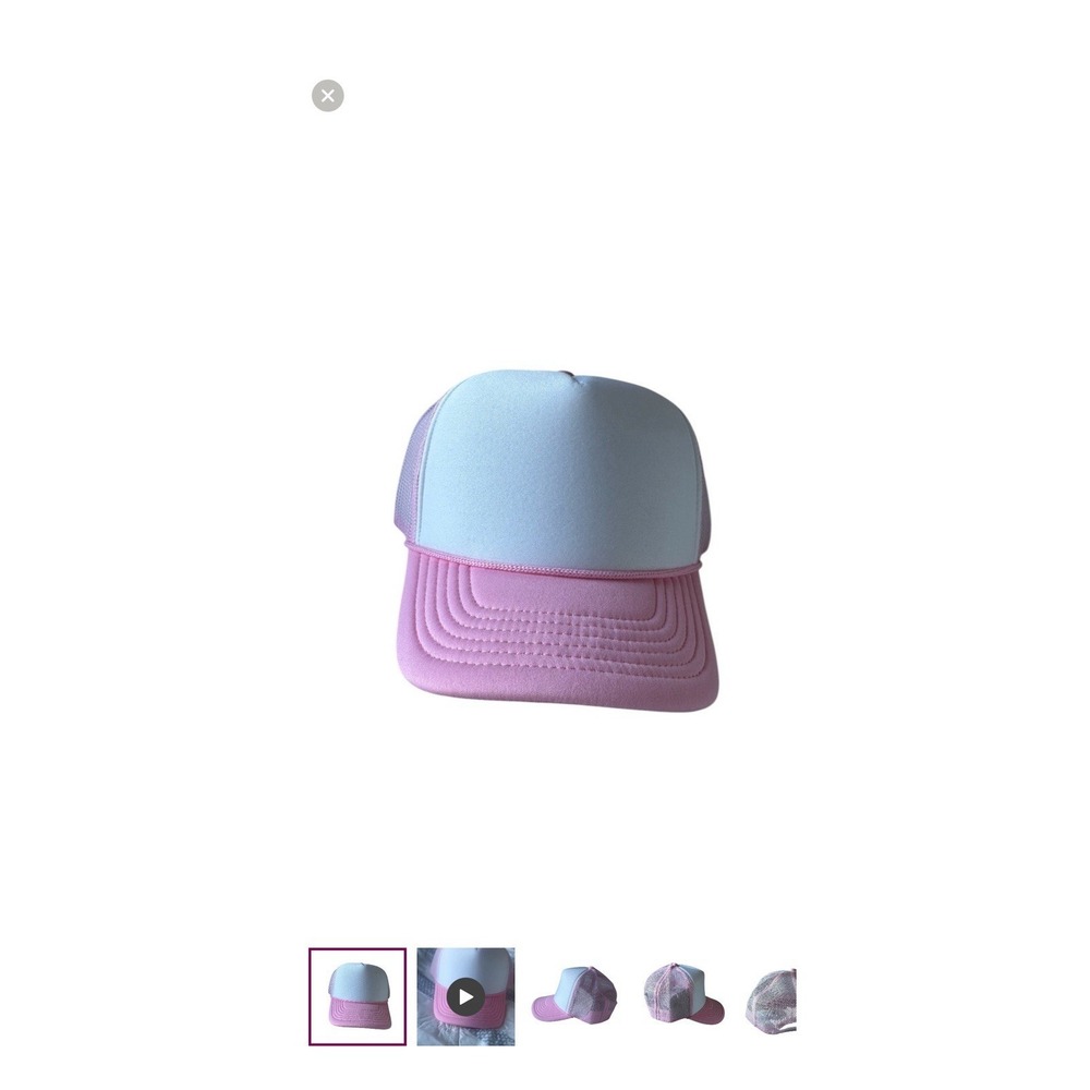 Pink And White Adjustable Trucker Hat